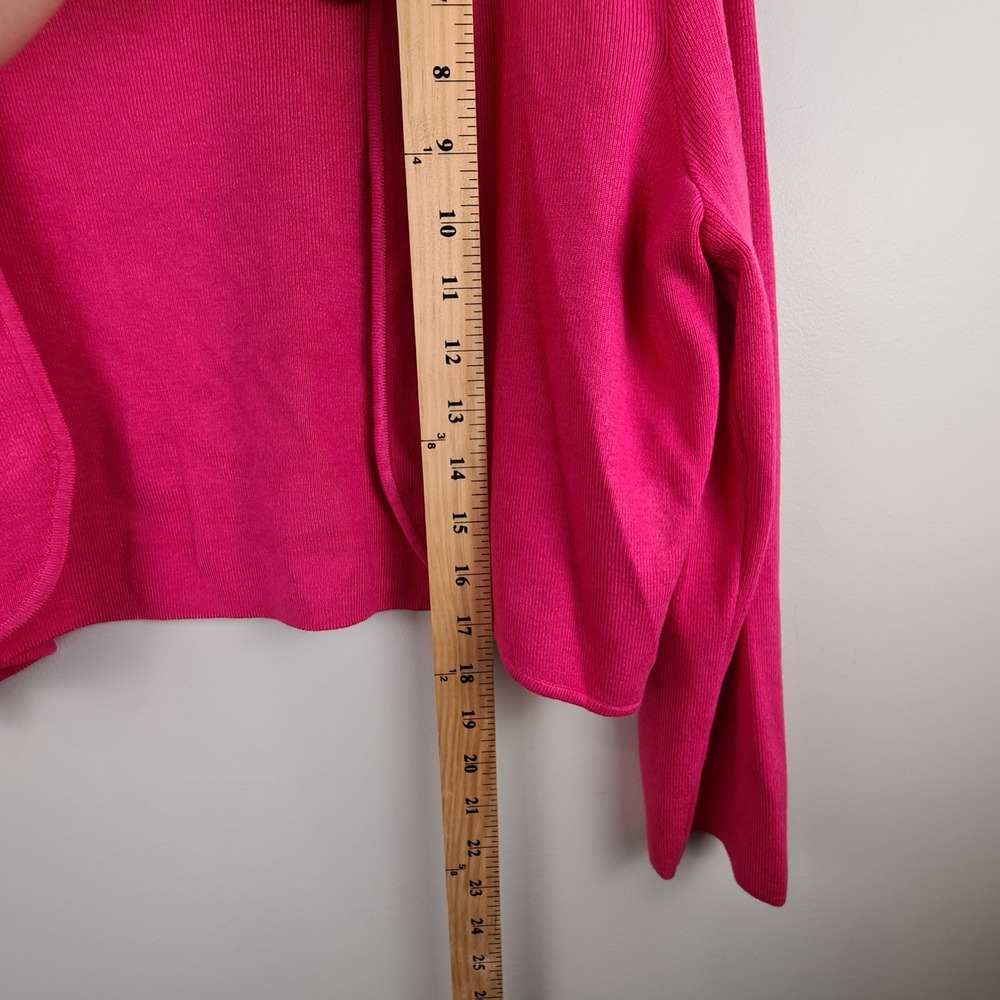 White House Black Market Pink Open Front Bolero Shrug Cardigan Large WHBM Office - Picture 6 of 7